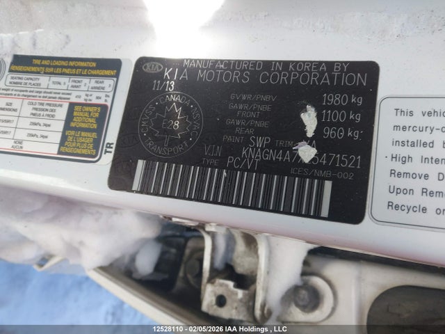 KNAGN4A7XE5471521 KIA Optima Ex/ex Luxury