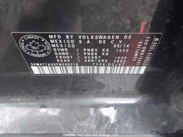 3VW4T7AU9FM005218 Volkswagen Golf Gti 5-door Autobahn
