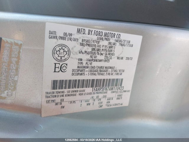 Aukcja sprzedaży 2010 Ford Focus Se, vin: 1FAHP3FN7AW110423, numer aukcji: 12562584