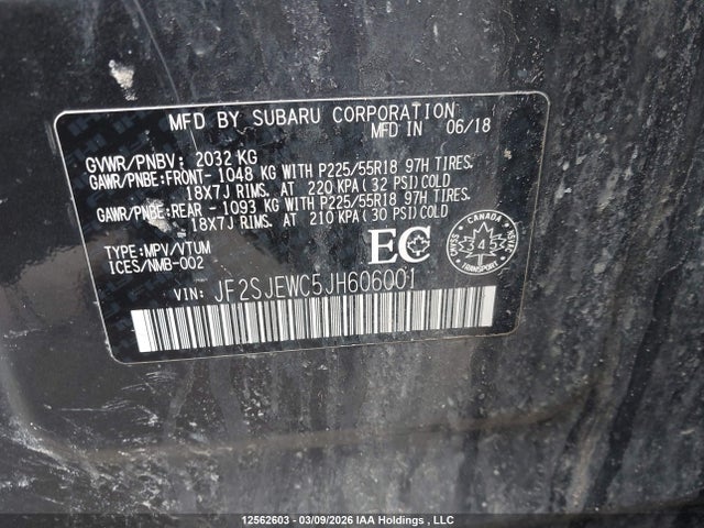 JF2SJEWC5JH606001 Subaru Forester 2.5i Limited