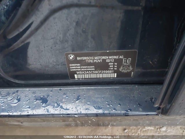 Aukcja sprzedaży 2012 Bmw 328i, vin: WBA3A5C59CF259681, numer aukcji: 12562612