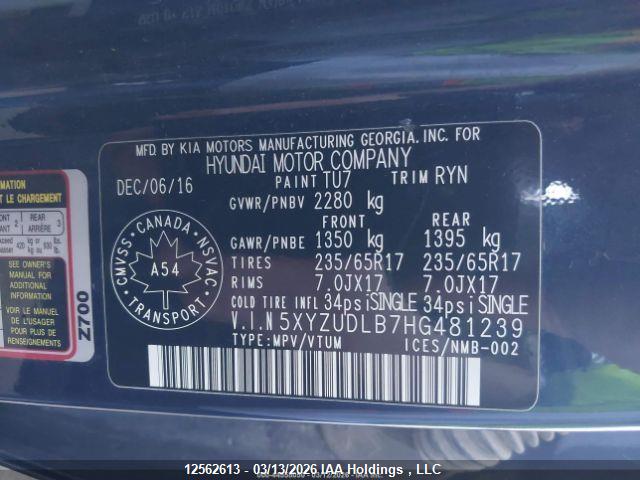 5XYZUDLB7HG481239 Hyundai SANTA FE SPORT