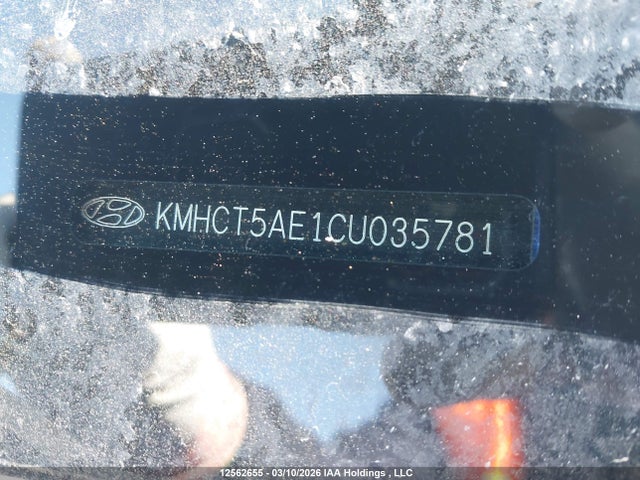 12562655 :رقم المزاد ، KMHCT5AE1CU035781 vin ، 2012 Hyundai Accent Gls/gs مزاد بيع