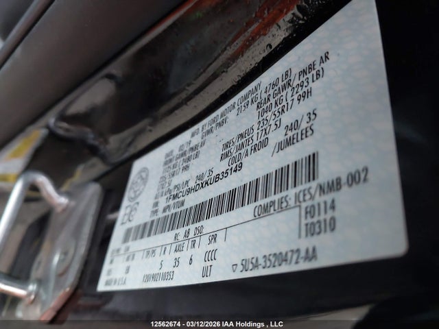 12562674 :رقم المزاد ، 1FMCU9HDXKUB35149 vin ، 2019 Ford Escape مزاد بيع