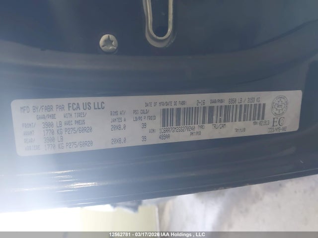 1C6RR7GM2GS270240 RAM 1500 Slt