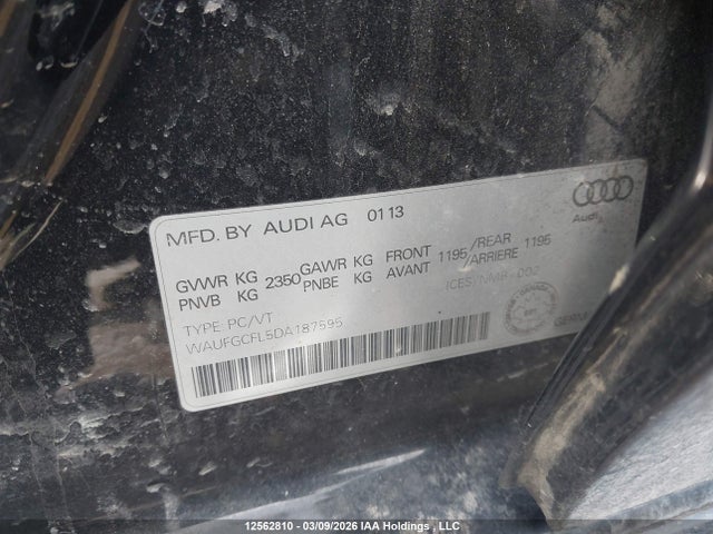 Продажа на аукционе авто 2013 Audi S4 Premium, vin: WAUFGCFL5DA187595, номер лота: 12562810