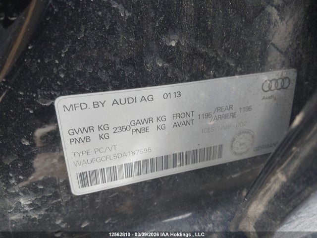 Продажа на аукционе авто 2013 Audi S4 Premium, vin: WAUFGCFL5DA187595, номер лота: 12562810