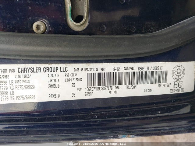 Aukcja sprzedaży 2012 Dodge Ram 1500 Sport, vin: 1C6RD7MT9CS337176, numer aukcji: 12562811
