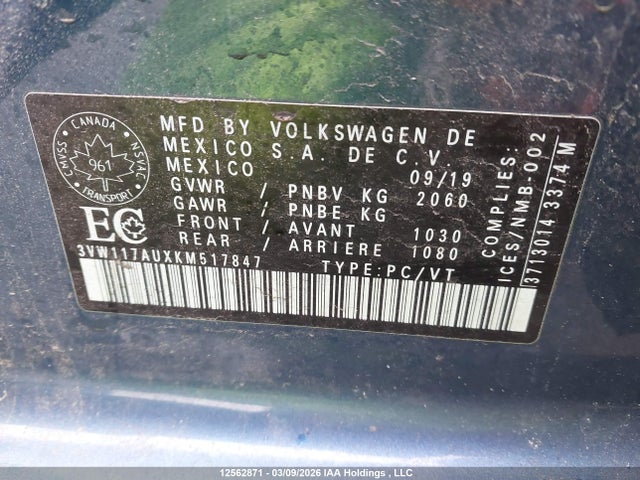 3VW117AUXKM517847 Volkswagen Golf Sportwagen 1.8 Tsi Comfortline/1.8 Tsi Highline