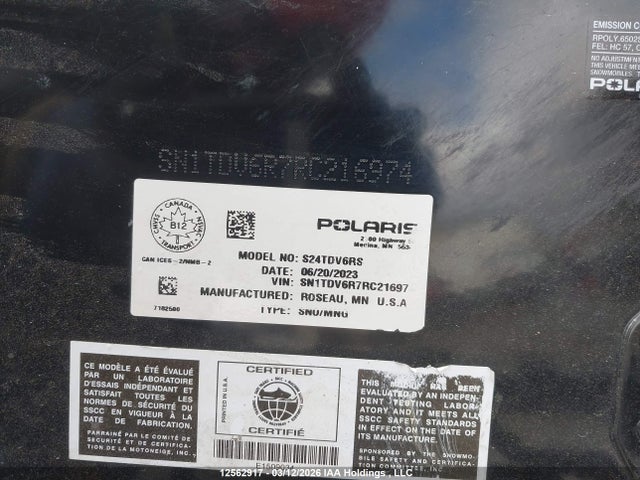 SN1TDV6R7RC216974 Polaris INDY
