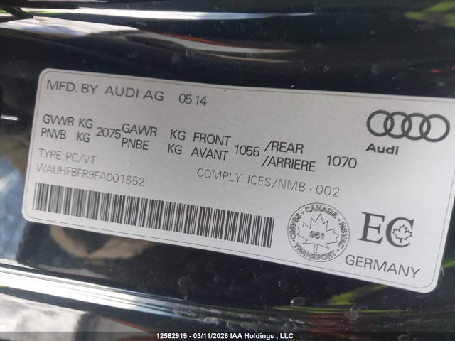 WAUHFBFR9FA001652 Audi A5 2.0t Komfort