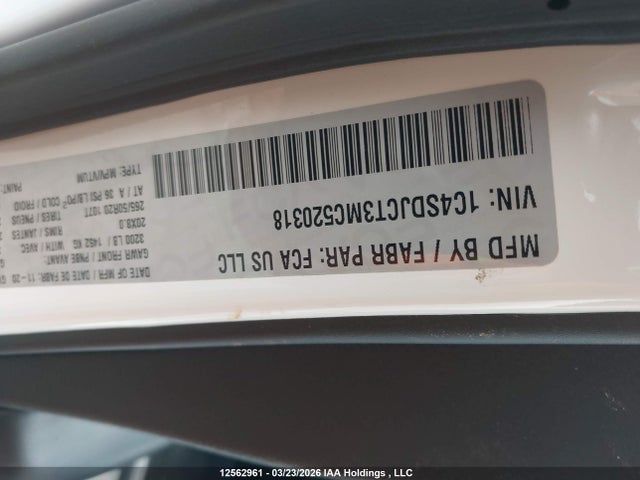Продажа на аукционе авто 2021 Dodge Durango R/t, vin: 1C4SDJCT3MC520318, номер лота: 12562961