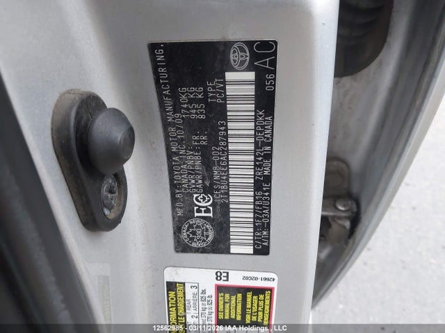 2010 Toyota Corolla მანქანა იყიდება აუქციონზე, vin: 2T1BU4EE6AC287943, აუქციონის ნომერი: 12562985