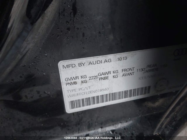 12563044 :رقم المزاد ، WAUFFCFL0EN018940 vin ، 2014 Audi A4 Premium Plus مزاد بيع