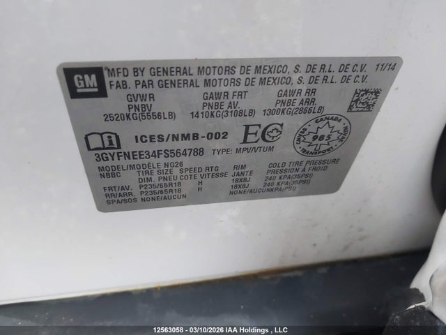 Cadillac SRX LUXURY 2015 3GYFNEE34FS564788 Image 9