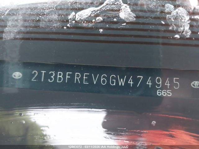 Aukcja sprzedaży 2016 Toyota Rav4, vin: 2T3BFREV6GW474945, numer aukcji: 12563072