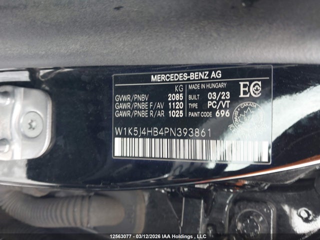 W1K5J4HB4PN393861 Mercedes-Benz Cla 250 Coupe 4matic