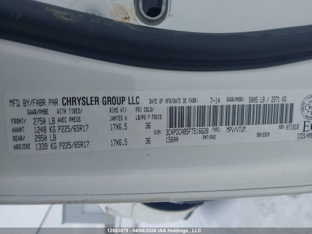 Продаж на аукціоні авто 2015 Dodge Journey Se, vin: 3C4PDCAB5FT516628, номер лоту: 12563079