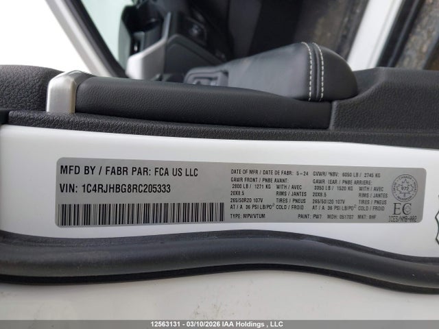 1C4RJHBG8RC205333 Jeep Grand Cherokee Limited