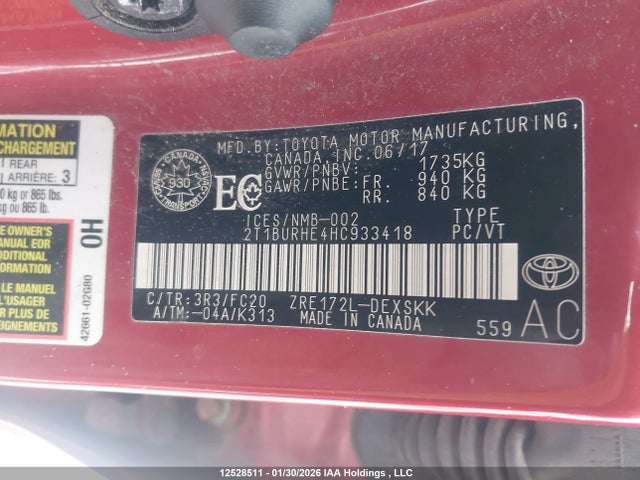 Toyota COROLLA SE 2017 2T1BURHE4HC933418 Image 9