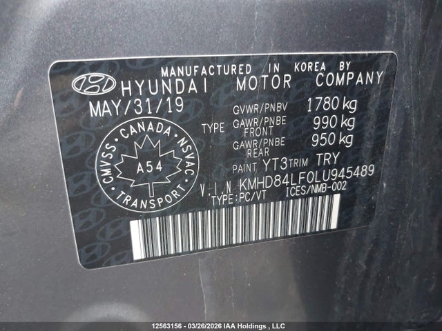 Продаж на аукціоні авто 2020 Hyundai Elantra Preferred Auto Ivt, vin: KMHD84LF0LU945489, номер лоту: 12563156