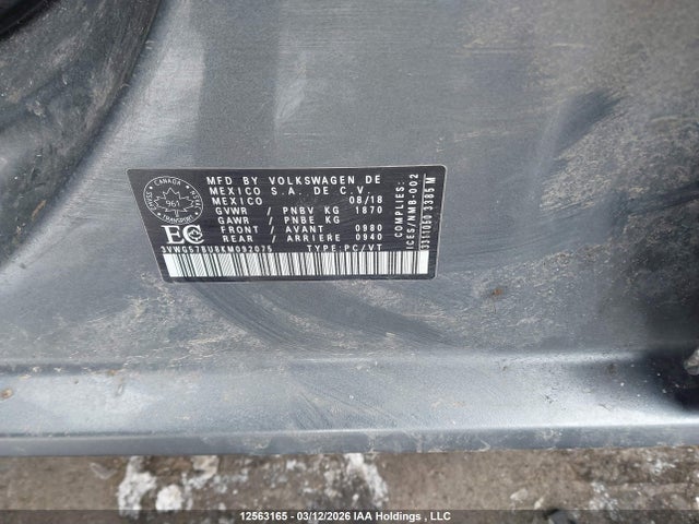 12563165 :رقم المزاد ، 3VWG57BU8KM092075 vin ، 2019 Volkswagen Jetta 1.4 Tsi Execline مزاد بيع