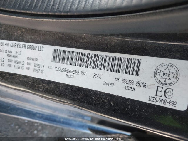 Aukcja sprzedaży 2014 Dodge Avenger, vin: 1C3CDZAB0EN108302, numer aukcji: 12563192