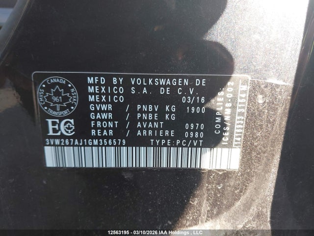 3VW267AJ1GM356579 Volkswagen JETTA S