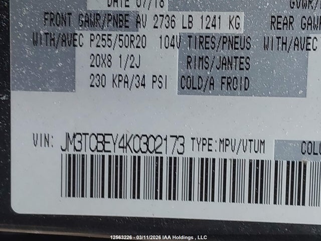 JM3TCBEY4K0302173 Mazda Cx-9 Signature