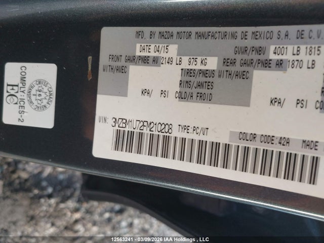 3MZBM1U72FM210208 Mazda 3 SPORT
