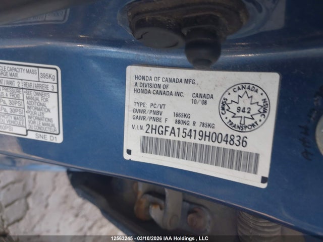 Продаж на аукціоні авто 2009 Honda Civic Dx-g, vin: 2HGFA15419H004836, номер лоту: 12563245