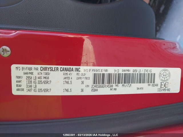 2C4RDGBG6ER145300 Dodge Grand Caravan Se/sxt