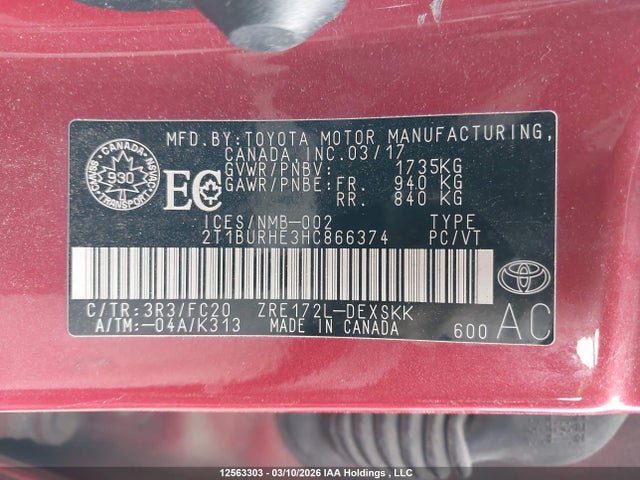 Toyota COROLLA SE 2017 2T1BURHE3HC866374 Image 19