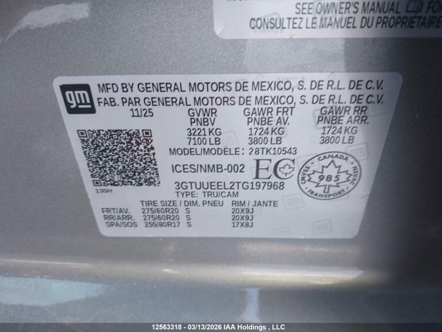 3GTUUEEL2TG197968 GMC SIERRA 1500