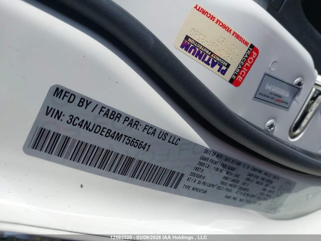 Aukcja sprzedaży 2021 Jeep Compass, vin: 3C4NJDEB4MT565641, numer aukcji: 12563320
