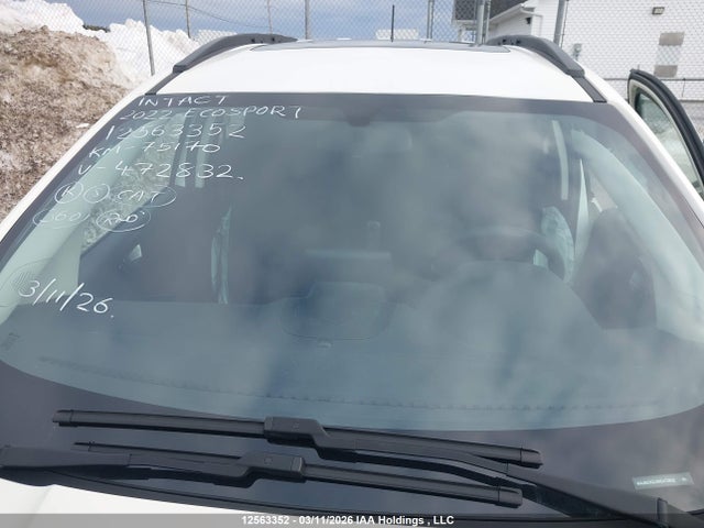 12563352 :رقم المزاد ، MAJ6S3GL0NC472832 vin ، 2022 Ford Ecosport Se مزاد بيع