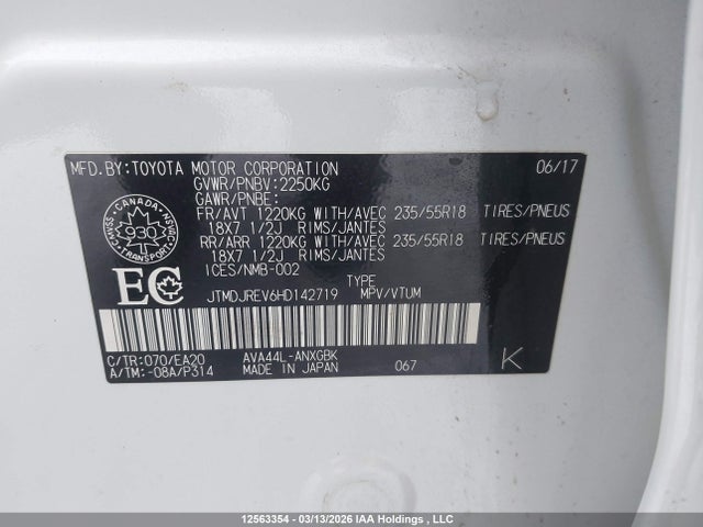 JTMDJREV6HD142719 Toyota Rav4 Hybrid Limited