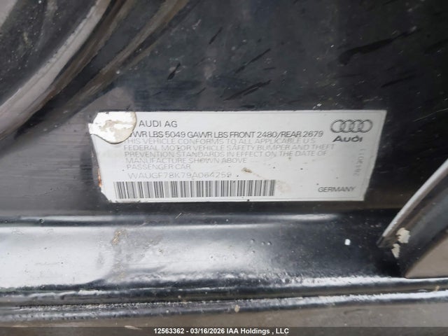 Aukcja sprzedaży 2009 Audi A4 Premium Plus, vin: WAUGF78K79A064259, numer aukcji: 12563362