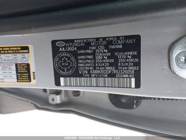 Aukcja sprzedaży 2024 Hyundai Ioniq 5 Preferred Long Range With Ultimate Package, vin: KM8KRDDF7RU326058, numer aukcji: 12563369