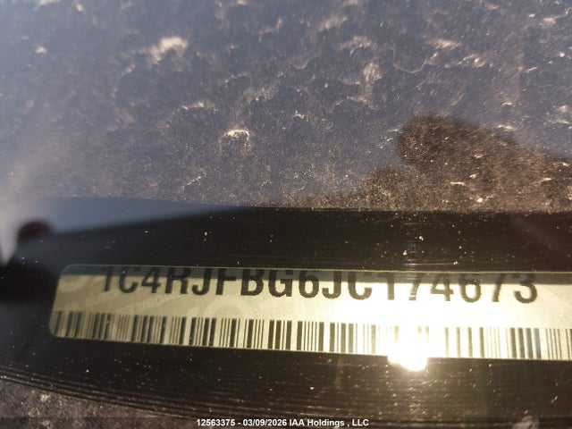 12563375 :رقم المزاد ، 1C4RJFBG6JC174673 vin ، 2018 Jeep Grand Cherokee Limited مزاد بيع
