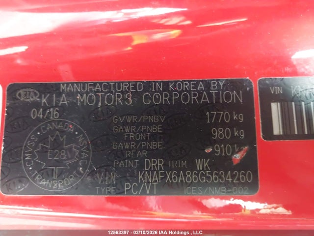 Продаж на аукціоні авто 2016 Kia Forte Koup 2.0l Ex, vin: KNAFX6A86G5634260, номер лоту: 12563397