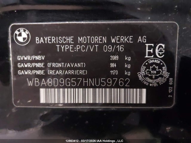 WBA8D9G57HNU59762 BMW 330 XI
