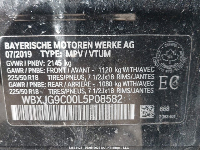 WBXJG9C00L5P08582 BMW X1 Xdrive28i