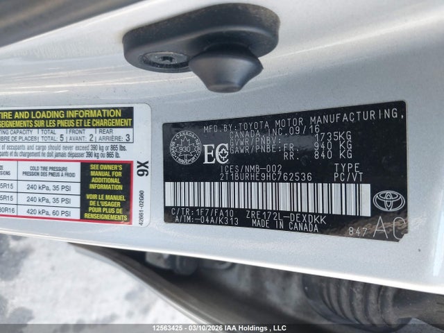 Aukcja sprzedaży 2017 Toyota Corolla Ce, vin: 2T1BURHE9HC762536, numer aukcji: 12563425