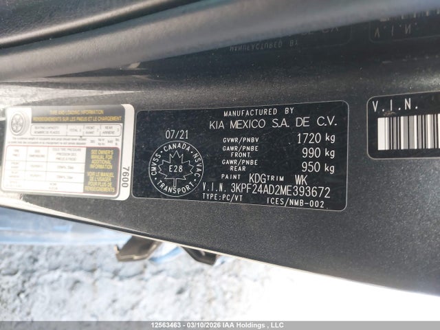 Aukcja sprzedaży 2021 Kia Forte Lx, vin: 3KPF24AD2ME393672, numer aukcji: 12563463