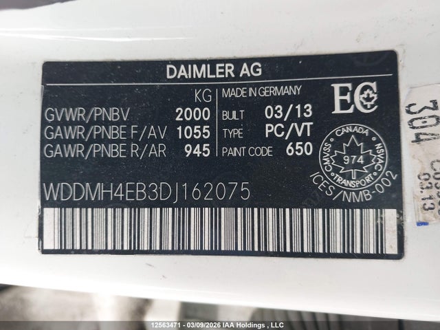 Продаж на аукціоні авто 2013 Mercedes-benz B 250 Sports Tourer, vin: WDDMH4EB3DJ162075, номер лоту: 12563471