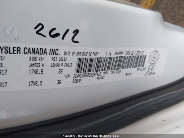 12563477 :رقم المزاد ، 2C4RDGBG0ER282412 vin ، 2014 Dodge Grand Caravan Se مزاد بيع