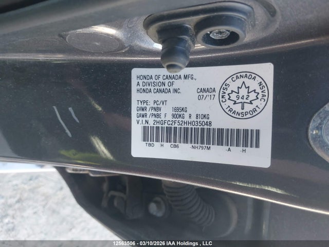 Aukcja sprzedaży 2017 Honda Civic Lx, vin: 2HGFC2F52HH035048, numer aukcji: 12563506