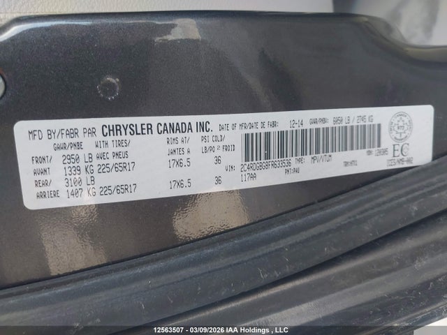 2C4RDGBG8FR633536 Dodge Grand Caravan Se