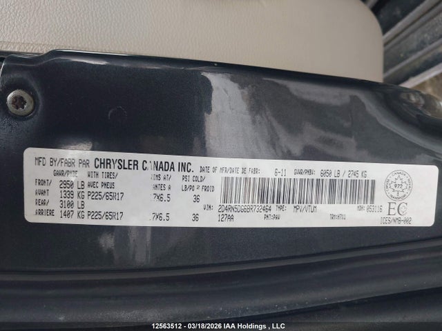 Продаж на аукціоні авто 2011 Dodge Grand Caravan Crew, vin: 2D4RN5DG6BR732464, номер лоту: 12563512